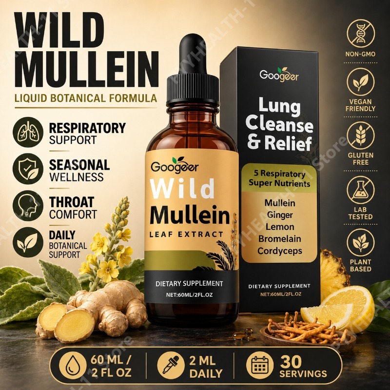 Herbal Wellness Drops - Gotas Líquidas de Mullein, Mistura Herbal