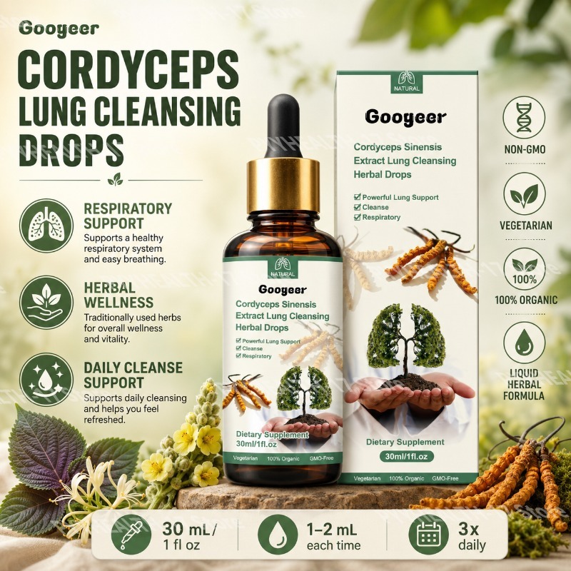 Herbal Wellness Water - Googeer Cordyceps Drops Suplemento Líquido Herbal