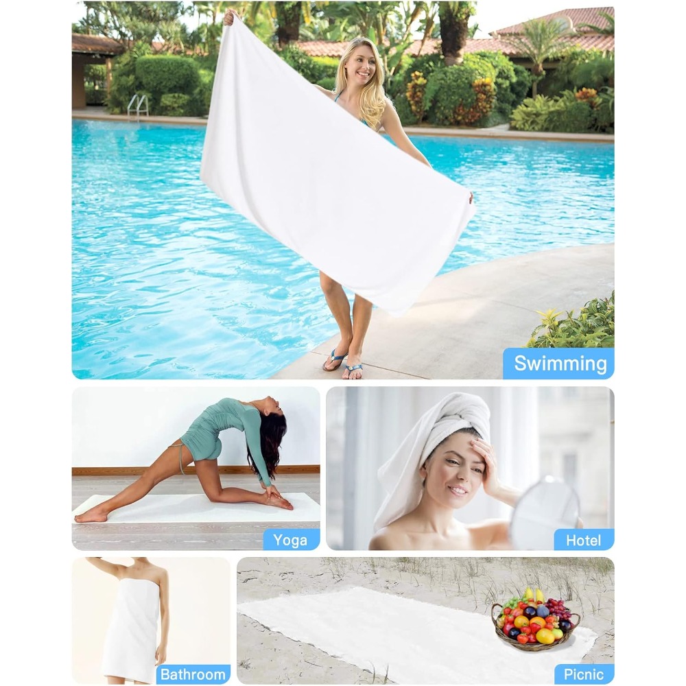 Toalha de Praia Branca Pura, L - Herbal Yoga avaliação e preço