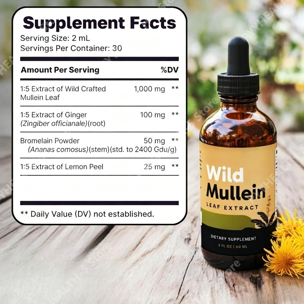 Gotas de Folha de Mullein com  - Herbal Wellness Drops avaliação e preço