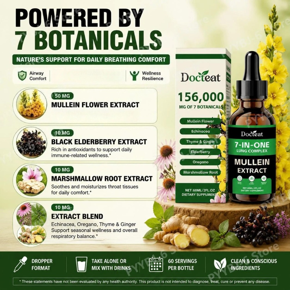 Docteat Extrato de Mullein 7 e - Herbal Wellness Drops avaliação e preço
