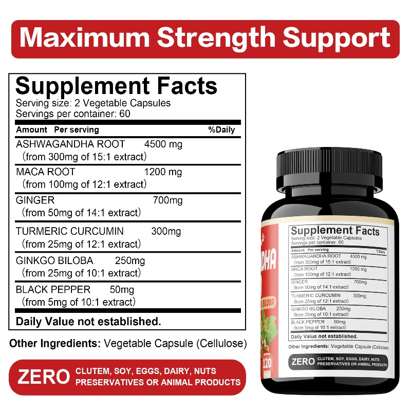 Suplementos Ashwagandha e Maca - Ginkgo Biloba Extract avaliação e preço